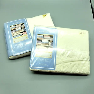 Vtg Liz Claiborne Villager Full Sheet Set Ivory w/Lace edge - Picture 1 of 7