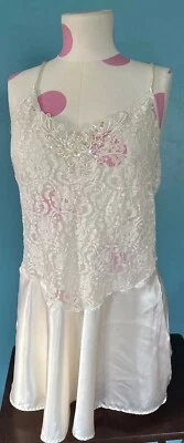 Nuevo con etiquetas Camisón Vintage Secret Treasures Satinado Encaje Transparente XL Segunda Piel Bailarina Foto 1 de 4