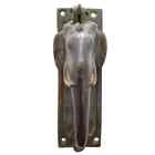 Vintage Brass Elephant Door Knocker Handmade Front Doorbell 6.5 inches