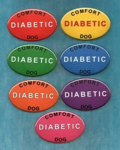DIABETIC COMFORT DOG - 7 colors - service dog vest button w/pin back - Picture 1 of 1