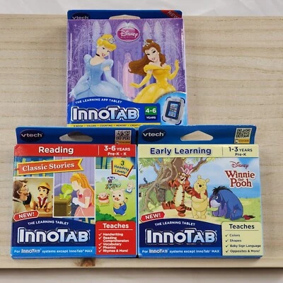 VTech InnoTab Educational Game Lot: Disney Princess - Winnie The Pooh - Stories - Image 1 of 4