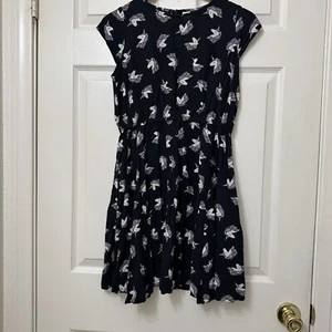OSHKOSH B’gosh Girls Black Dress Unicorn Print Size 14 Elastic Waist Cap Sleeves - Picture 1 of 8