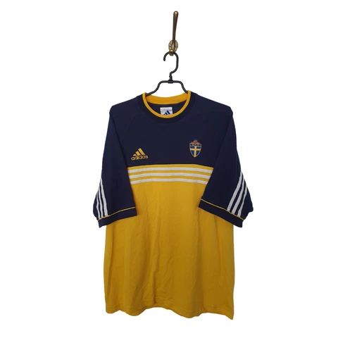 Vintage Adidas 90's Sweden T-Shirt Football Soccer Men Size: L Cover