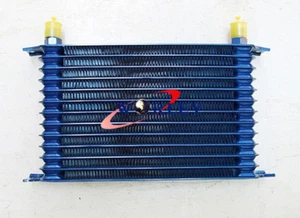 Universal 15 Row AN10 Engine Transmission 262mm Oil Cooler Blue - Picture 1 of 6