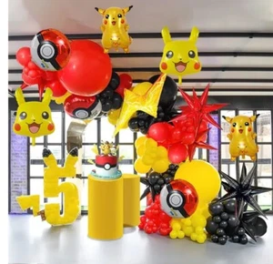 Pokemon Party Set Girlande Pikatchu Deko Kindergeburtstag 150 tlg. Geburtstag - Bild 1 von 6
