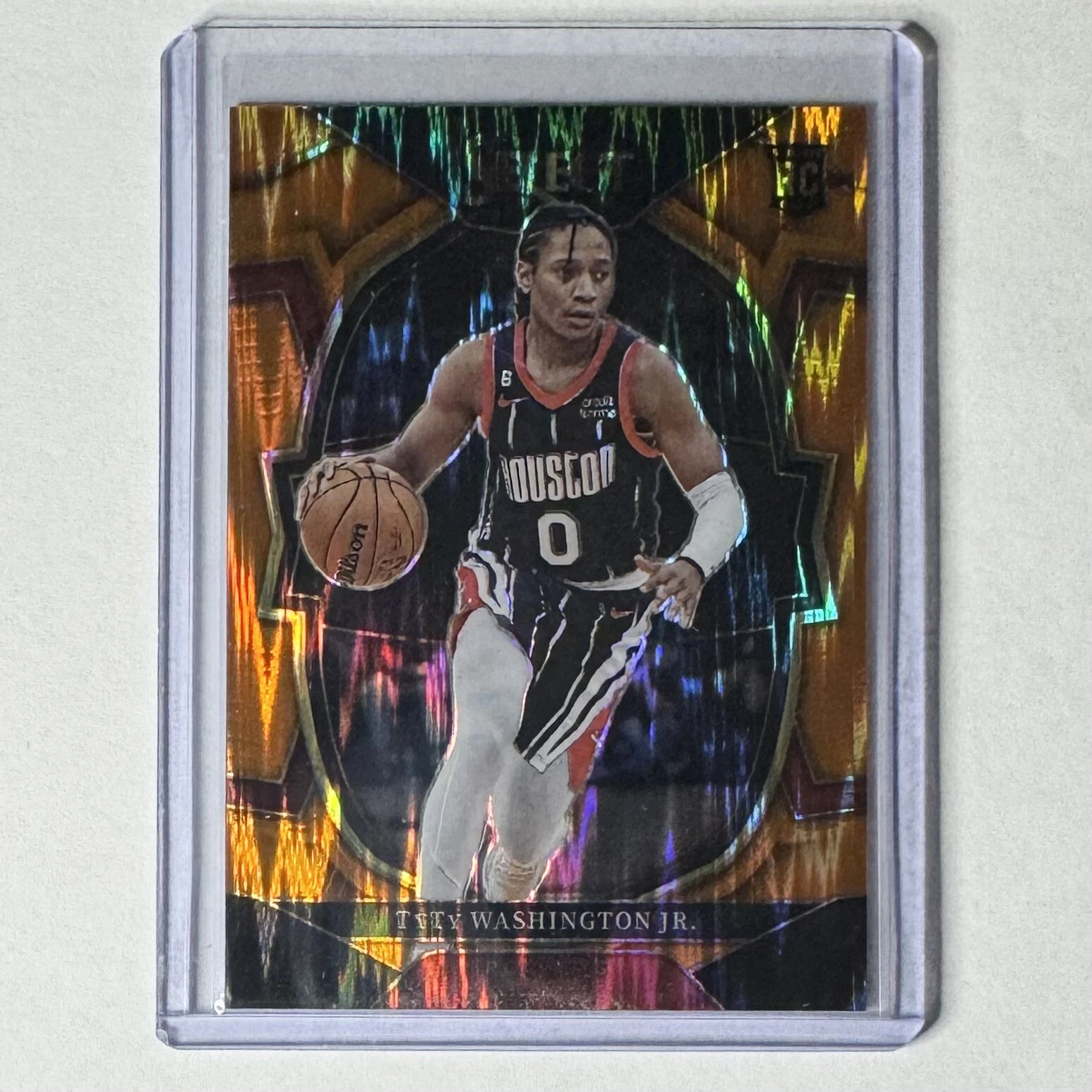 2022-2023 TyTy Washington Jr Panini Select #70 Orange Flash Prizm Rookie Card