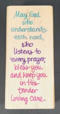 Stampendous 1998 sello de goma montado en madera-N033 TLC bendiciones Foto 1 de 4