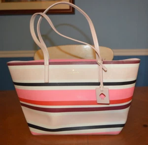 RARE VINTAGE KATE SPADE NEW YORK PURSE, TOTE, HAND BAG - PINKS BLACK, BROWN, RED - Picture 1 of 12