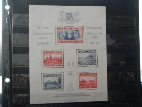 Czechoslovakia 1943 Unlisted Commemorative Sheet   MNHOG  F/VF Please see descr Cover