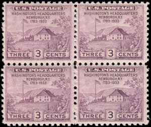 US Stamp #727-1933 3¢ Washington's Headquarters, EzGrade™ VG, MNH (Block of 4) - Picture 1 of 3