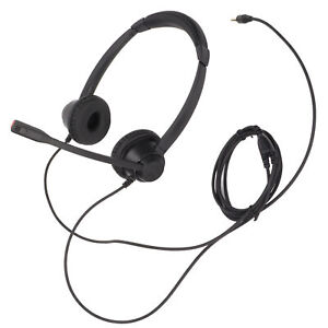 Binaural 3.5mm Business Headset Double Sided Headset With HD Stereo Sound Fo DOB