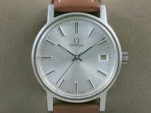 Authentic Omega Geneve Men's Steel Manual Winding Watch Silver Dial ref 136.0104 - Picture 1 of 10