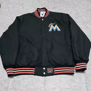 Vintage Florida MARLINS Mens Large Black Jeff Hamilton Reversible Wool Jacket - Picture 1 of 18