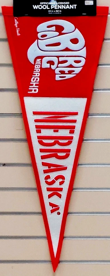 Nebraska Cornhuskers Embroidered Wool Pennant Banner 13 x 32 Inch - Image 1 of 1