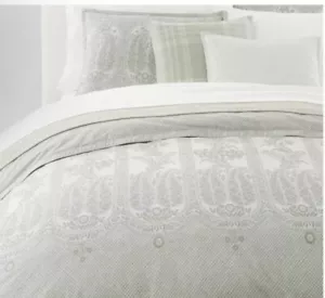 Ralph Lauren Wakefield Full Queen Duvet Cover 3pc Set 2 Standard Shams Sage - Picture 1 of 3