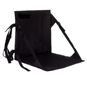 Blank Black Folding Stadium Seat Bleacher Cushion Portable Sports Chair - Picture 1 of 8
