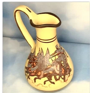 Manousakis Keramik Rodos Greece Greek Mythology Art HandMade Vase Jug Creamer 5” - Picture 1 of 12