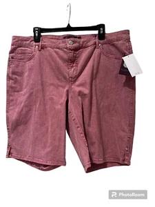 Neu mit Etikett Gloria Vanderbilt Rosedale Zuckerwatte Bermudashorts Übergröße 16W mittelhoch - Bild 1 von 5