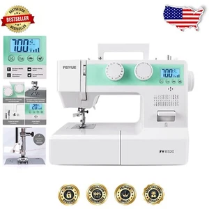 Comprehensive Beginner Sewing Machine Kit with 5 Feet, LCD Display & Bobbins - Picture 1 of 9