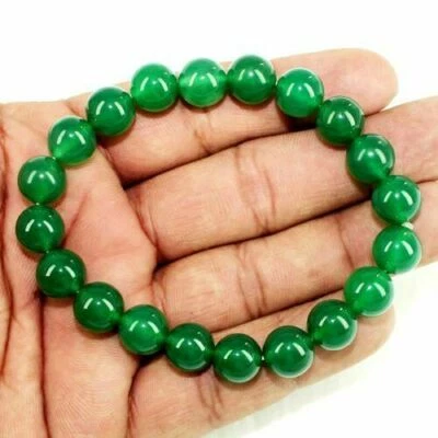 Pulsera de ónix verde 100 % natural cuentas redondas de 8 mm lote al por mayo... - Imagen 1 de 4