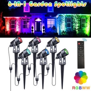 6er LED Gartenstrahler Gartenleuchte RGB Außen Gartenbeleuchtung 230V - Bild 1 von 7
