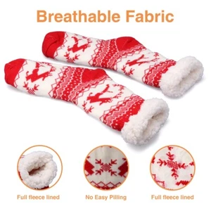 Ultra Thick Thermal Fuzzy Fleece Socks for Christmas, Indoor or Outdoor Flexible - Picture 1 of 14