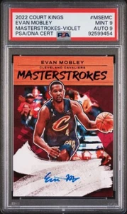 Evan Mobley Auto Cavs 2022 Court Kings Masterstrokes Violet /35 PSA 9 MT POP 1💥 - Picture 1 of 4