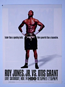 Roy Jones Jr. vs Otis Grant 1998 HBO Original Print Ad 8.5 x 11" - Picture 1 of 2
