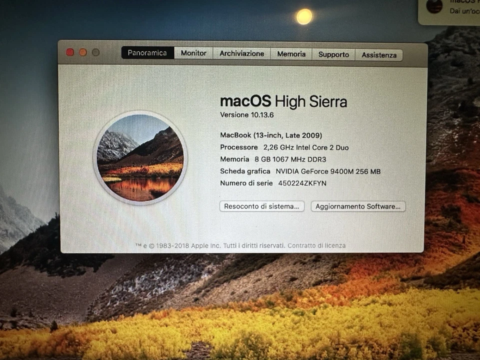 APPLE MACBOOK A1342 Unibody WHITE 13'' MID 2010 - SSD 128GB RAM 8GB+2TB USB A+C - Immagine 1 di 4