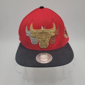 Mitchell & Ness Chicago Bulls Olympic Gold Silver Bronze Snapback Hat Adjustable - Picture 1 of 10