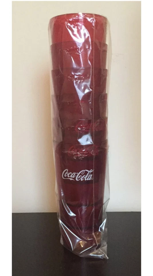 New (6) Coke Coca Cola Restaurant Red Plastic Tumblers Cups 16oz Carlisle - Image 1 of 1