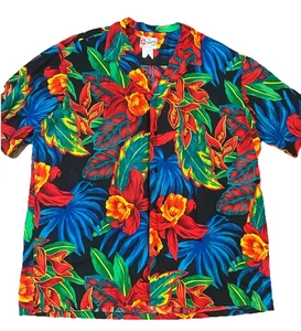 Vtg Hawaiian Original Fashion Seal Aloha Hawaiian Mens Sz 3XL Shirt Floral Leaf - Picture 1 of 10