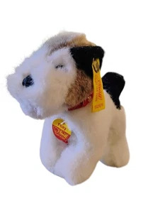 Vintage Steiff Fox Terrier "Foxy" 1528/11 w/Ear Button Collar Tags 4.5" Austria - Picture 1 of 9