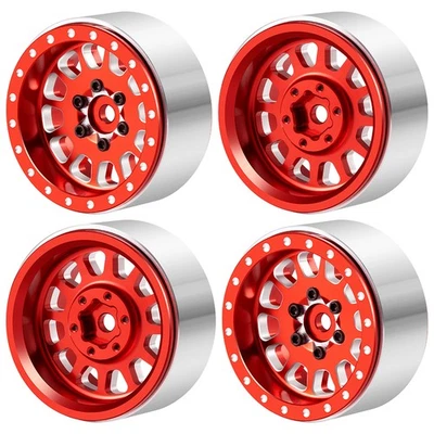 RCBATER 4Pcs 1.3" Aluminium Beadlock Rim Wheels for RC 1/24 1/18 SCX24 TRX4M Car - Image 1 of 4