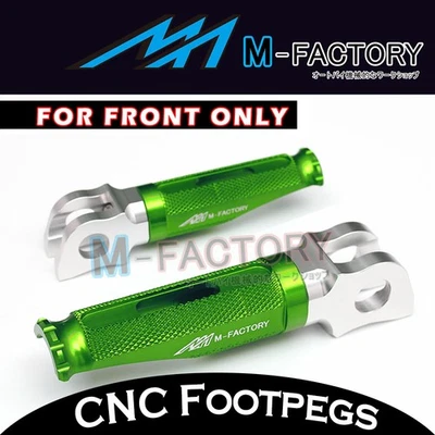Green Billet Front Rider Foot Pegs For Kawasaki ZZR 600 90-98 99 00 01 - Image 1 of 4