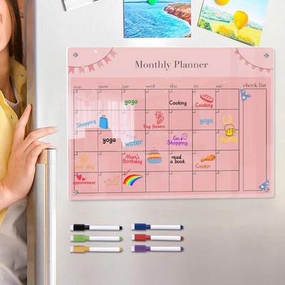  Magnetic Schedule Planner for Fridge Board Calendar Refrigerator Weekly - Image 1 of 4
