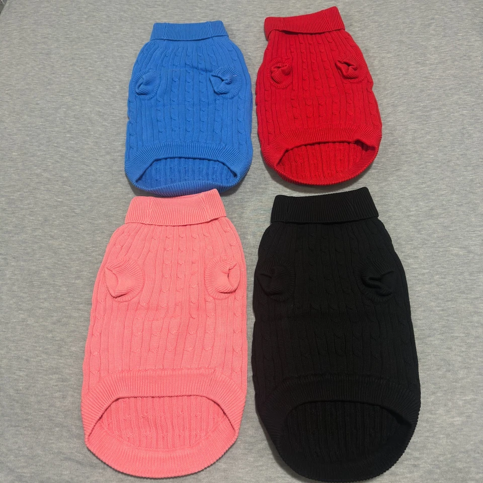 Suéter de punto apretado de algodón con cable con diseño de perro talla XL multicolor cálido Foto 1 de 3