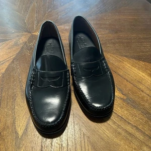 Scarpe eleganti da uomo Hitchcock mocassini penny in pelle nera 10,5 5E - Foto 1 di 9