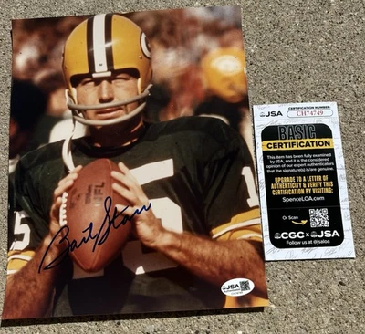 BART STARR SIGNED 8x10 Photo JSA COA GREEN BAY PACKERS - Image 1 of 3