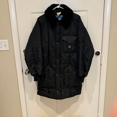 Refrigiwear 夹克男式 M 黑色铁绒绗缝工作服全拉链外套 — 第 1/4 张图片