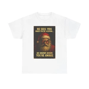 Camiseta Creepy Vintage Santa He Sees You When You’re Sleeping - Imagen 1 de 49