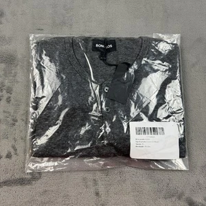 Bonobos Pullover Herren XL Schwarz Grau Feeder Streifen Henley Langarm Pulli Neu - Bild 1 von 17