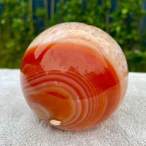 428G Natural Striped Agate Ball Quartz Crystal Sphere reiki healing gem - Picture 1 of 16