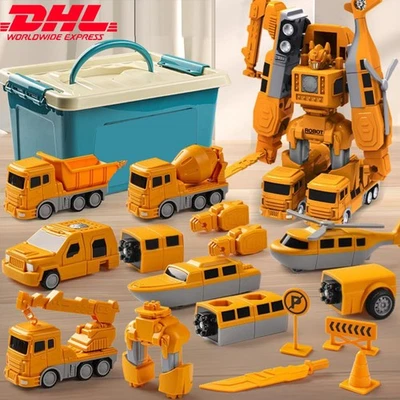 Magnetischer Verformung Roboter baustellenfahrzeuge Auto Spielzeugset DIY Kinder - Bild 1 von 4