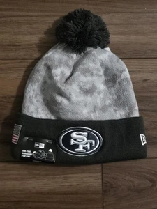 San Francisco 49ers Mütze Cap Bommel Strick One Size grau schwarz NFL Football New Era - Bild 1 von 7