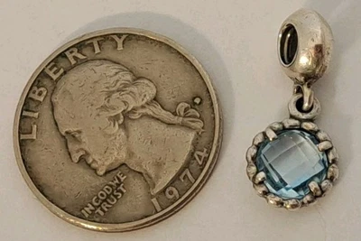 Pandora Cool Breeze Blue Topaz & Sterling Silver DANGLE Charm 791021BTP - Image 1 of 4