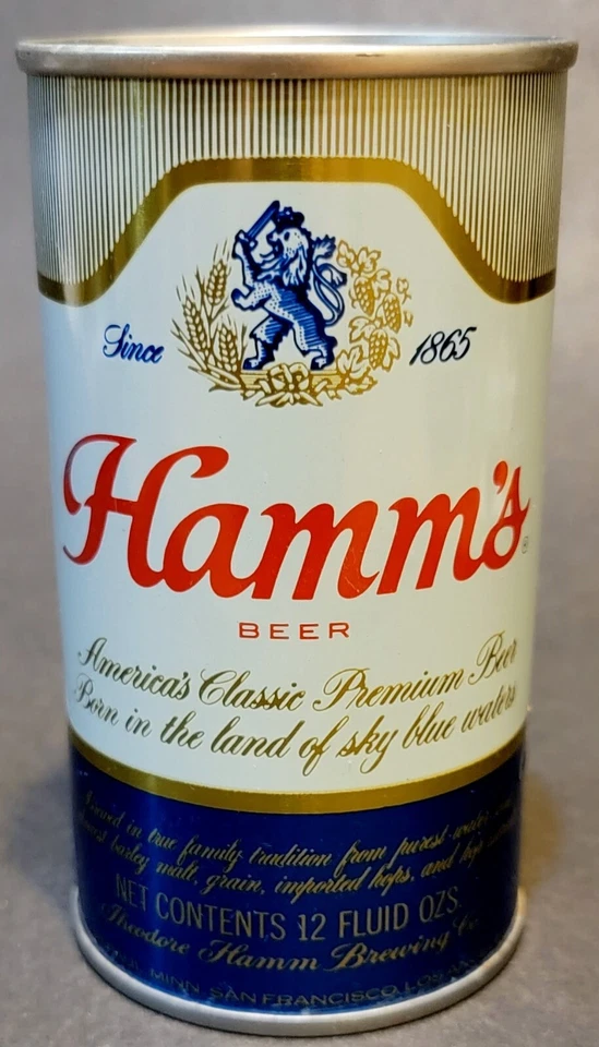 Vintage 1960s Hamm's Beer Steel Flat Top Pull Tab Can by Theodore Hamm Brewing - Image 1 of 4
