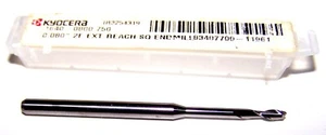 MOLINO DE EXTREMO DE CARBURO .080" 2 FLAUTAS ALCANCE EXTENDIDO KYOCERA 1640-0800.750 - Imagen 1 de 2