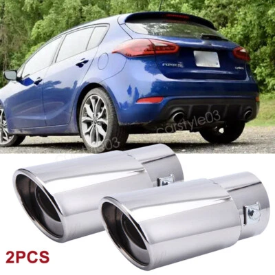 For Kia Forte5 Exhaust Pipe Rear Tail Muffler Chrome Stainless Steel Tip Foto 1 de 4
