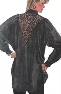1980s Batwing Oversize Shirt V Back Lace Insert Sewing Pattern Simplicity 8355 - Picture 1 of 3